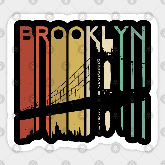 Brooklyn Bridge New York Retro Vintage Urban Architecure Sticker by Shirtsurf